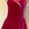 GK BERRY VELVET ICE FIGURE SKATE ADULT SMALL SLVLS WRAP FRONT MESH DRESS AS NWT!