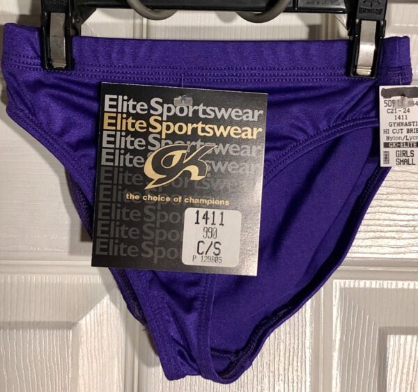 GK HIGH RISE HIGH CUT CHILD SMALL PURPLE GYMNASTICS BRIEFS #1411 Sz CS NWT !