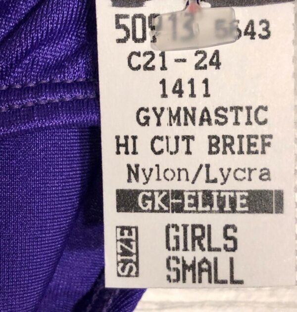 GK HIGH RISE HIGH CUT CHILD SMALL PURPLE GYMNASTICS BRIEFS #1411 Sz CS NWT ! - Image 3