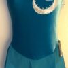 GK ICE FIGURE SKATE ADULT SMALL ASYM TURQUOISE SLVLS YOKE FOIL JA DRESS AS NWT!