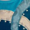 GK ICE FIGURE SKATE ADULT SMALL ASYM TURQUOISE SLVLS YOKE FOIL JA DRESS AS NWT! - Image 2
