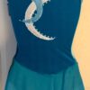 GK ICE FIGURE SKATE ADULT SMALL ASYM TURQUOISE SLVLS YOKE FOIL JA DRESS AS NWT! - Image 8