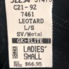 GK LgSLV LADIES SMALL SILVER METAL BLACK VELVET GYMNASTIC DANCE LEOTARD AS NWT! - Image 5