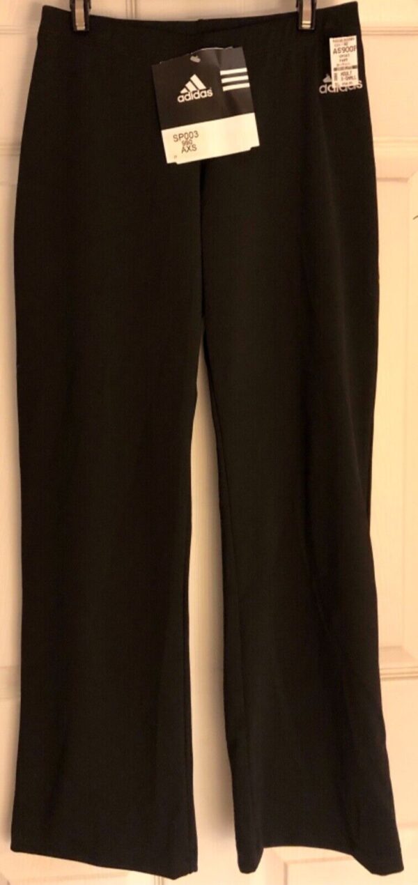 ADIDAS GK BLACK DRY TECH LADIES X-SMALL WARM UP PANTS Sz AXS NWT WAS $94.95! - Image 2