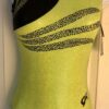GK LEMON LIME SKY LADIES X-SMALL BLACK FOIL SEQUINS GYMNASTIC TANK LEOTARD AXS