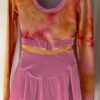 GK ICE FIGURE SKATE CHILD LARGE LgS PINK VELVET BOATNECK FOIL PRINT DRESS CL - Image 2
