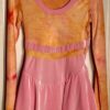 GK ICE FIGURE SKATE CHILD LARGE LgS PINK VELVET BOATNECK FOIL PRINT DRESS CL - Image 4