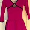 GK ICE FIGURE SKATE DRESS ADULT SMALL 3/4 SLV  MICROFIBER GRAPE BLACK TRIM AS - Image 2
