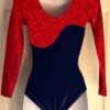 GK Elite LgS RED FOIL NAVY VELVET JA GYMNASTICS DANCE LEOTAR AXS - Image 2