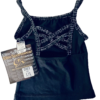 GK DANCE JAZZ CHEER CHILD SMALL BLACK MICROFIBER MATRIX FOIL CAMISOLE TOP SZ S - Image 10
