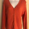 LL BEAN LADIES MEDIUM BUTTON UP LgSLV CORAL KNIT 100% COTTON CARDIGAN Sz M EUC!