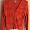 LL BEAN LADIES MEDIUM BUTTON UP LgSLV CORAL KNIT 100% COTTON CARDIGAN Sz M EUC! - Image 3