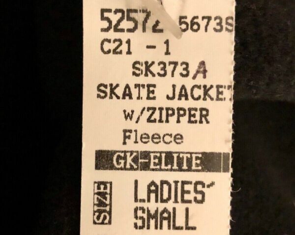 GK ELITE ADULT SMALL LONG SLEEVE POLAR FLEECE BLACK FULL  ZIP SKATE JACKET SZ S - Image 3