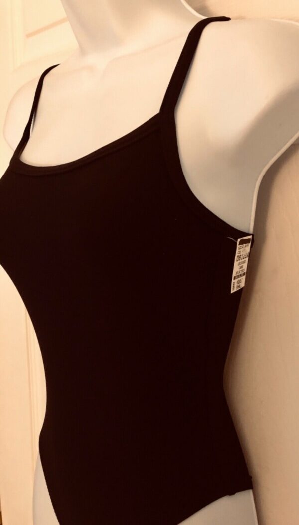 GK ELITE DANCE LADIES SMALL BLACK SYLKTECH CAMISOLE JAZZ BALLET LEOTARD Sz AS - Image 3