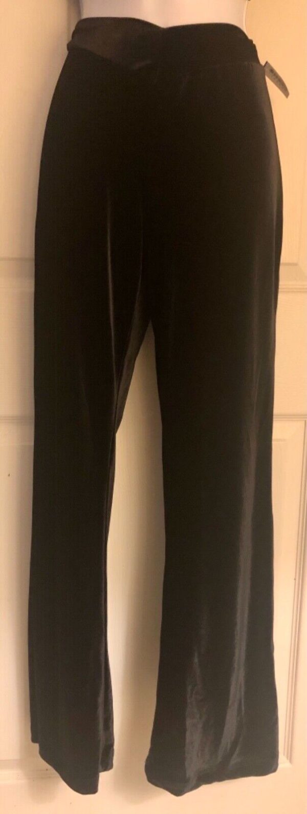 GK DANCE JAZZ LADIES SMALL BLACK VELVET V-WAIST HIP HUGGER FLARE PANTS Sz AS NWT