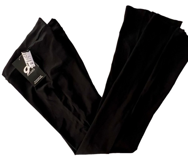 GK ELITE DANCE JAZZ CHILD MEDIUM BLACK TACTEL/SPANDEX V-WAIST PANTS SZ CM NWT!