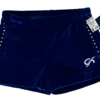 GK CHEER DANCE MICRO MINI SHORTS ADULT X-SMALL ROYAL VELVET CLEAR CRYSTALS SZ XS