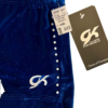 GK CHEER DANCE MICRO MINI SHORTS ADULT X-SMALL ROYAL VELVET CLEAR CRYSTALS SZ XS - Image 3