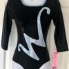 GK BLACK MYSTIQUE ADULT SMALL 3/4 SLV BLUE SPARKLE GYMNASTICS DANCE LEOTARD AS