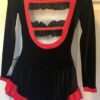 GK LgSLV BLACK VELVET CHILD LARGE POLKA DOT FLOWER APPLIQUÃ‰ ICE SKATE DRESS CL - Image 3