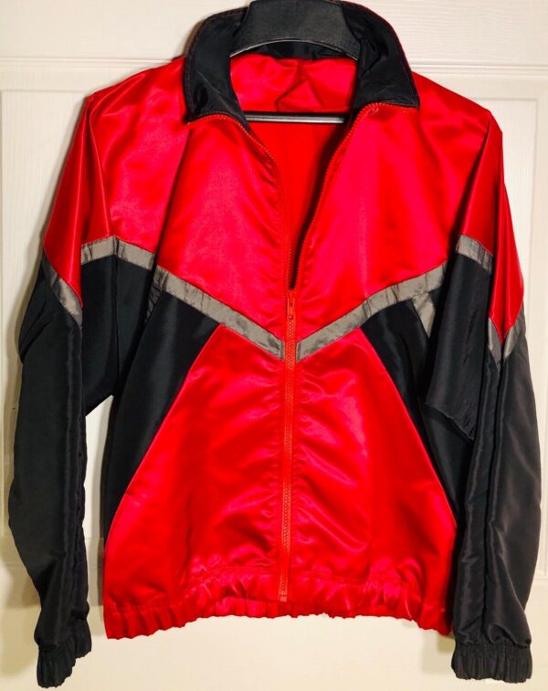 GK Elite WARM UP JACKET MENS SMALL IRIDESCENT RED BLACK NYLON Sz AS WAS $74.95!