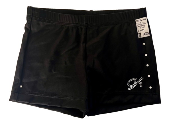 GK CHEER MICRO MINI WORKOUT SHORTS ADULT X-SMALL BLACK NYLON/SPANDEX JA GYM XS