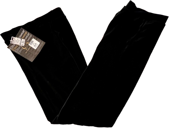 GK ELITE DANCE JAZZ LADIES MEDIUM BLACK VELVET CUFFED DRESS PERFORMANCE PANTS M