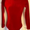 GK LGSLV LADIES SMALL CLASSIC SOLID RICH RED VELVET GYMNASTS DANCE LEOTARD SZ S