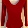 GK LGSLV LADIES SMALL CLASSIC SOLID RICH RED VELVET GYMNASTS DANCE LEOTARD SZ S - Image 4