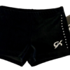 GK BLACK VELVET ADULT X-SMALL MICRO MINI CRYSTALS CHEER DANCE GYMNASTS SHORTS XS