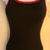 GK DANCE JAZZ ADULT X-SMALL BLACK NYLON RED MATRIX FOIL CAMI GYMNAST LEOTARD AXS
