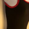 GK DANCE JAZZ ADULT X-SMALL BLACK NYLON RED MATRIX FOIL CAMI GYMNAST LEOTARD AXS - Image 3
