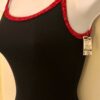 GK DANCE JAZZ ADULT X-SMALL BLACK NYLON RED MATRIX FOIL CAMI GYMNAST LEOTARD AXS - Image 4