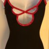 GK DANCE JAZZ ADULT X-SMALL BLACK NYLON RED MATRIX FOIL CAMI GYMNAST LEOTARD AXS - Image 6