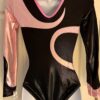 GK LgS BLACK SHIMMER ADULT SMALL PINK FOIL GYMNASTICS DANCE CHEER LEOTARD Sz AS - Image 6