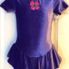 GK ICE FIGURE SKATE GIRLS SMALL SSLV PURPLE VELVET FLOWER APPLIQUÃ‰ DRESS Sz CS