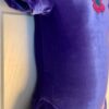 GK ICE FIGURE SKATE GIRLS SMALL SSLV PURPLE VELVET FLOWER APPLIQUÃ‰ DRESS Sz CS - Image 3