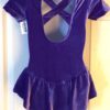 GK ICE FIGURE SKATE GIRLS SMALL SSLV PURPLE VELVET FLOWER APPLIQUÃ‰ DRESS Sz CS - Image 6