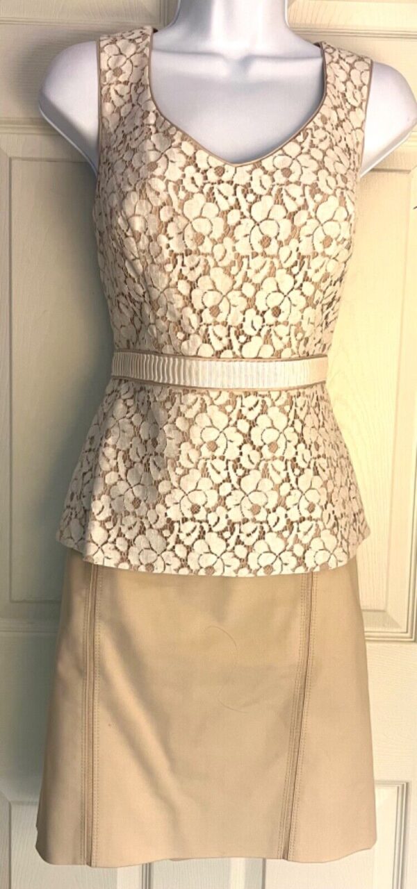 WHITE HOUSE BLACK MARKET PERFECT FORM LADIES SIZE 6 BEIGE PENCIL SKIRT Sz 6 EUC! - Image 8