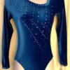GK OCEAN VELVET ADULT SMALL Lg SLV JA CRYSTAL JA GYMNASTIC DANCE LEOTARD Sz AS