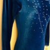 GK OCEAN VELVET ADULT SMALL Lg SLV JA CRYSTAL JA GYMNASTIC DANCE LEOTARD Sz AS - Image 3