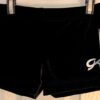 GK BLACK VELVET CHILD LARGE MICRO MINI WORKOUT DANCE GYMNASTICS CHEER SHORTS CL