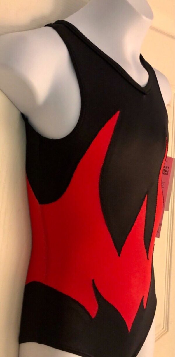 ADIDAS CLASSIC CHILD MEDIUM GK BLACK RED N/S GYMNASTICS TANK LEOTARD Sz CM NWT! - Image 3