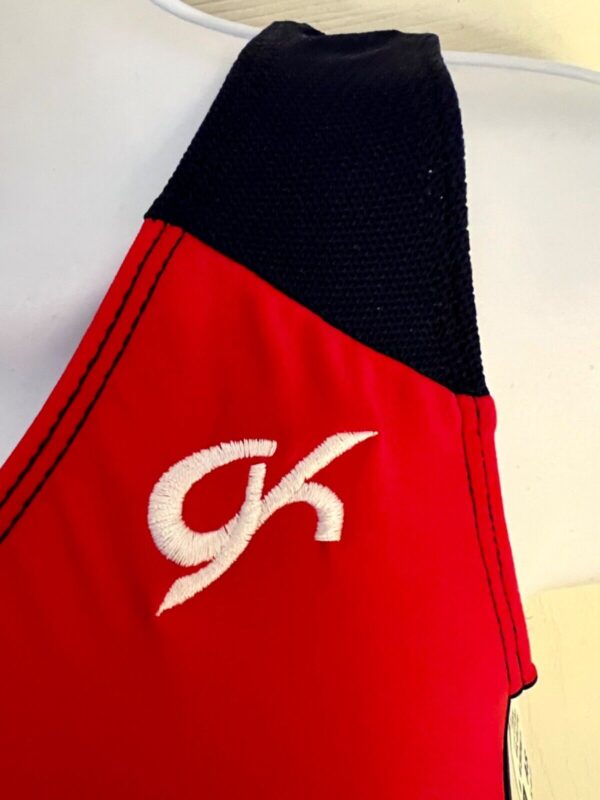 GK ALLEGIANCE ADULT SMALL RED & NAVY N/S SEQ STARS GYMNASTS DANCE LEOTARD Sz AS - Image 2