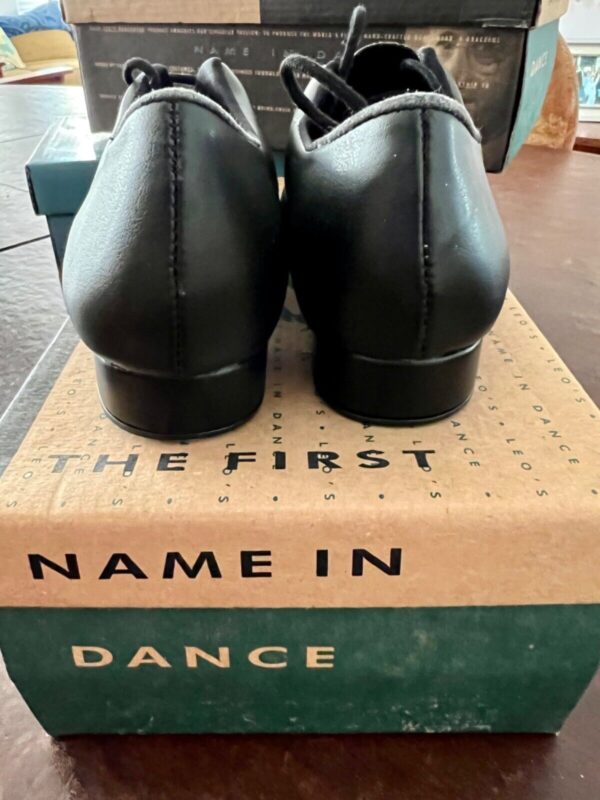 LEO'S DANCEWEAR STYLE 1012 JUNIOR SIZE 3.0 JAZZ TAP BLACK LEATHER SHOES Sz 3 M - Image 3