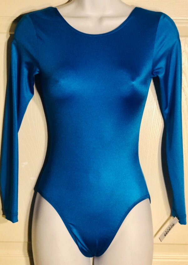 GK Elite LADIES X-SMALL BASIC LgSLV ROYAL N/S GYMNASTIC DANCE LEOTARD Sz AXS NWT