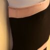 GK DANCE LADIES X-SMALL ASYM BLACK MICROFIVER PINK VELVET JAZZ LEOTARD Sz AXS - Image 2