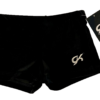 GK BLACK VELVET ADULT X-SMALL MICRO MINI CRYSTALS CHEER DANCE GYMNASTS SHORTS XS