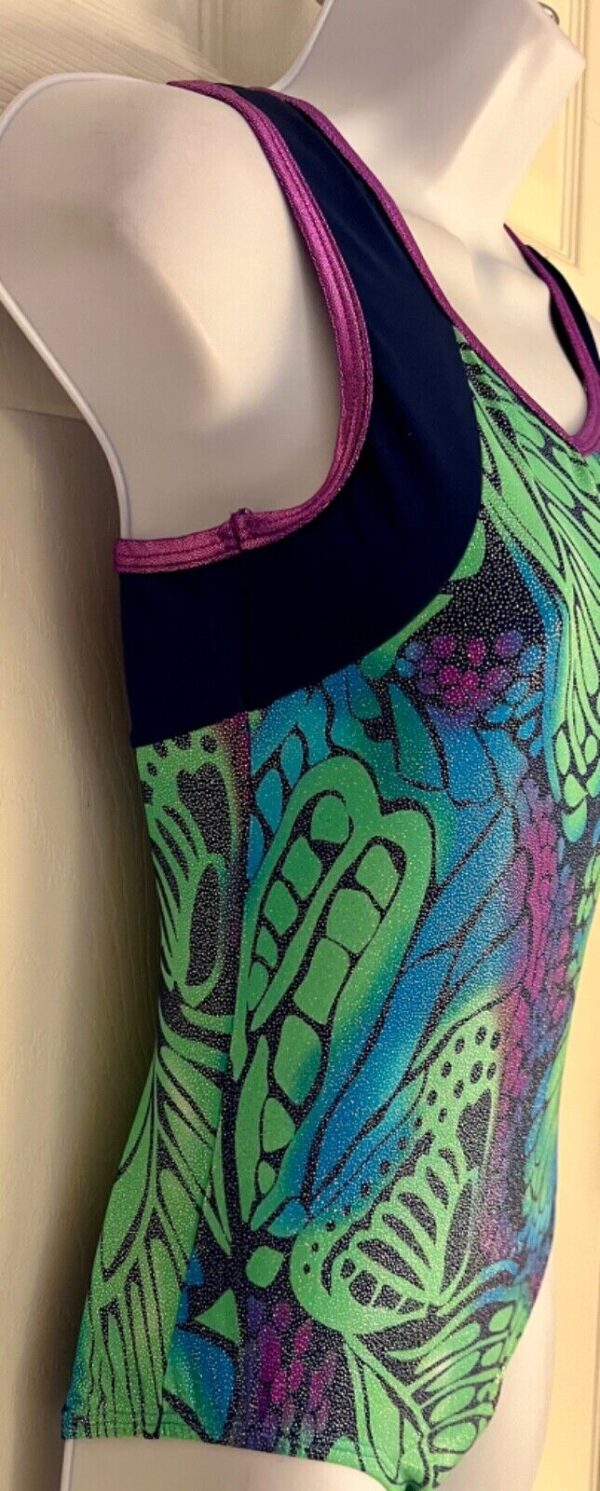 GK DREAMLIGHT LADIES LARGE SEA BLUE GREEN SUBFUSE GYMNASTIC DANCE LEOTARD SZ L - Image 5