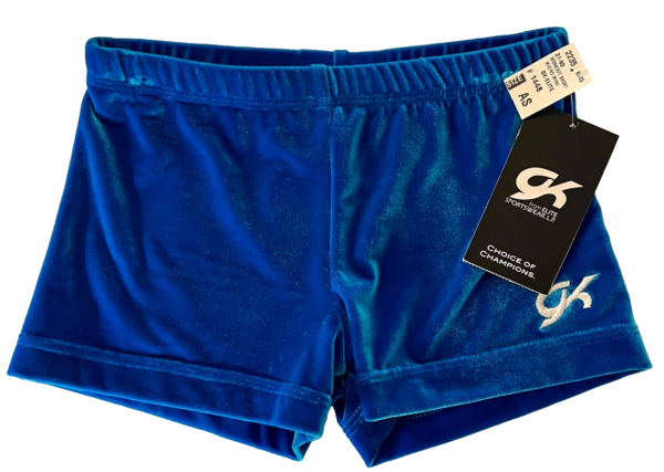 GK CHEER ADULT SMALL MICRO MINI SHORTS TURQUOISE VELVET GYMNASTS DANCE AXS